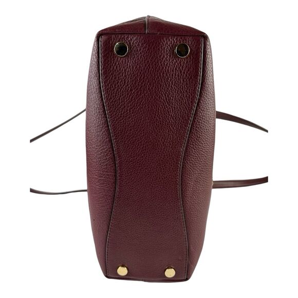 Michael Kors Raven Large Pebble Leather Shoulder Handbag Tote Purse Maroon EUC - Picture 6 of 15